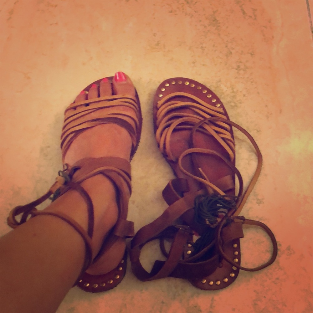Unique brown sandals